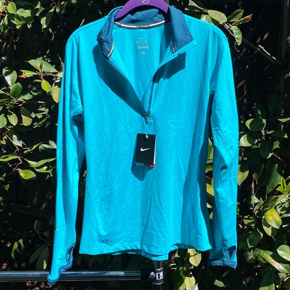 Nike Jackets & Blazers - 2/$45 NWT Nike JUST DO IT Bright Blue Quarter Zip Pullover